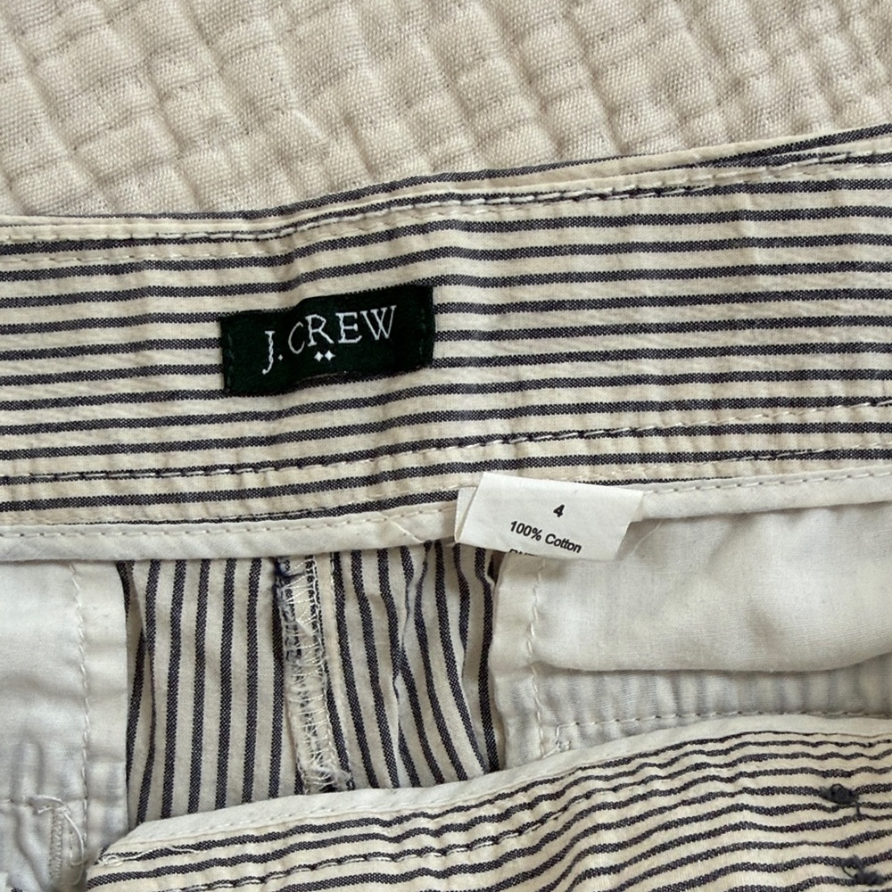 J. Crew Pinstripe Women’s Cotton Shorts - Picture 3 of 3